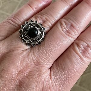 NWOT Sterling Silver 925 Black Onyx Ring Size US 7.5